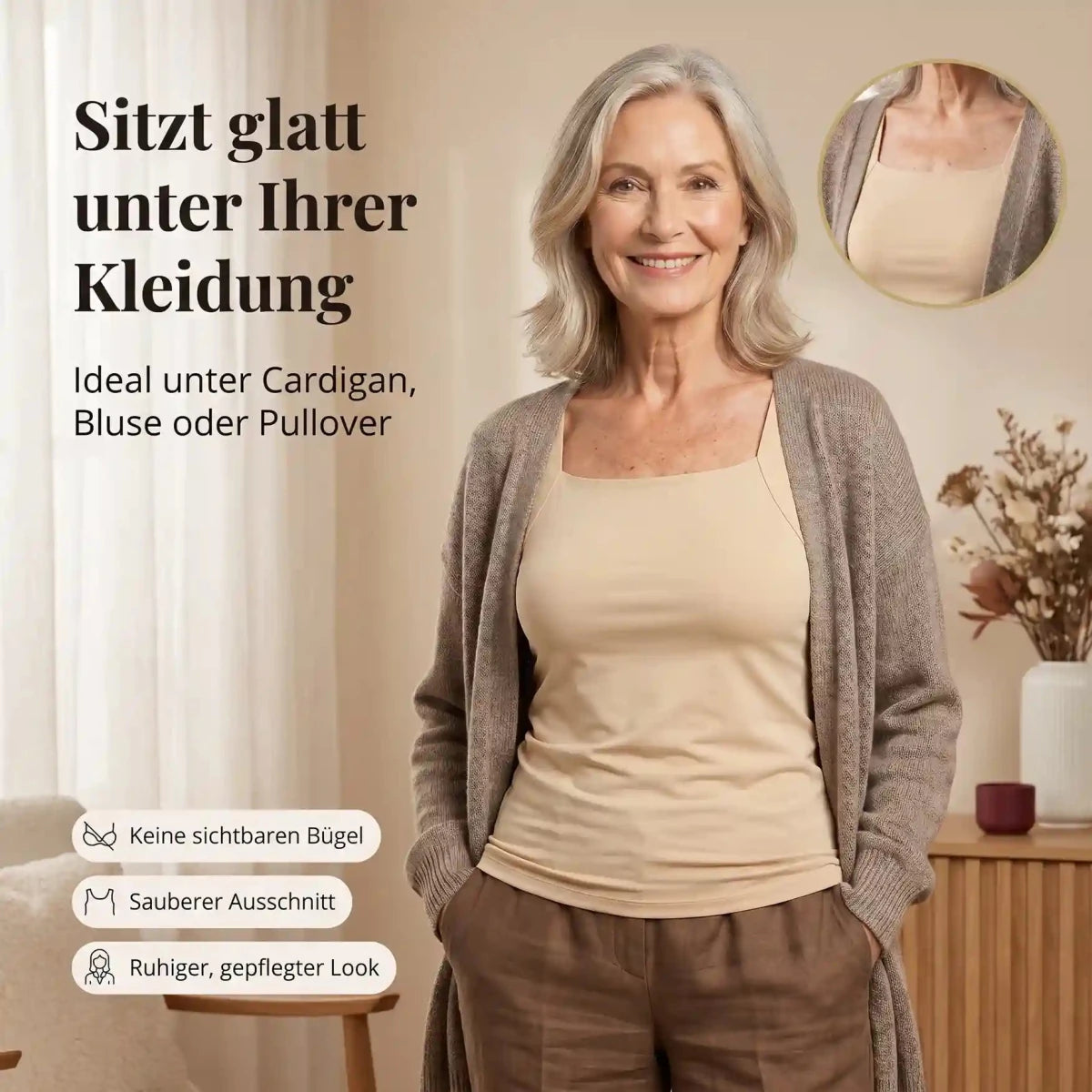 Luniva Komfort-Tanktop mit integriertem BH - Luniva